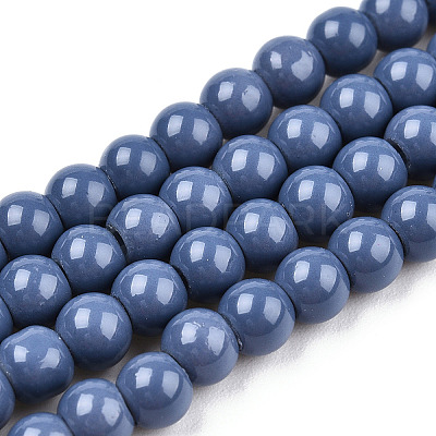 Painted Glass Beads Strands X-DGLA-S071-4mm-B45-1