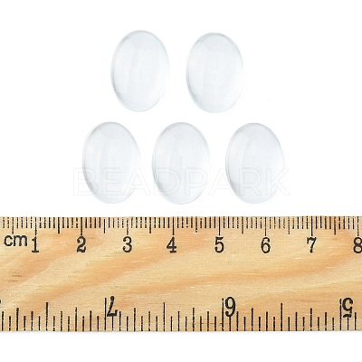 Transparent Oval Glass Cabochons X-GGLA-R022-18x13-1