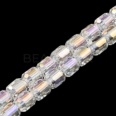Electroplate Transparent Glass Beads Strands GLAA-C029-02A-09-1