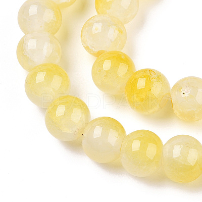 Crackle Baking Paint Imitation Jade Glass Beads Strands LS-DGLA-T003-8mm-03-1