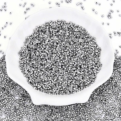 Electroplate Glass Cylinder Beads SEED-Q036-01A-B04-1