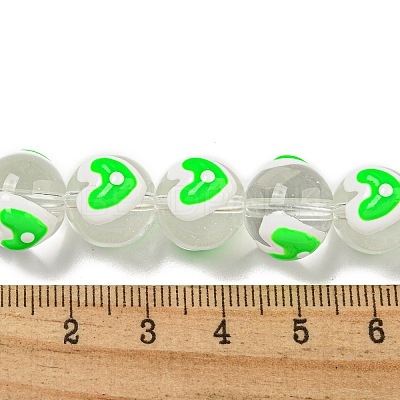 Transparent Glass with Enamel  Beads GLAA-N0028-04A-1