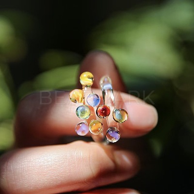 Handmade Lampwork Cuff Open Rings WG41426-01-1