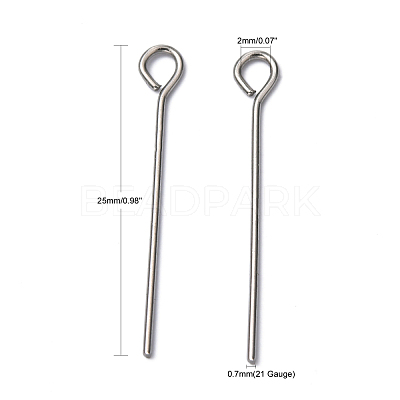 Tarnish Resistant 304 Stainless Steel Eye Pin STAS-R045-25mm-1