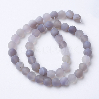 Natural Grade A Striped Agate/Banded Agate Beads Strands G-E478-04-8mm-1