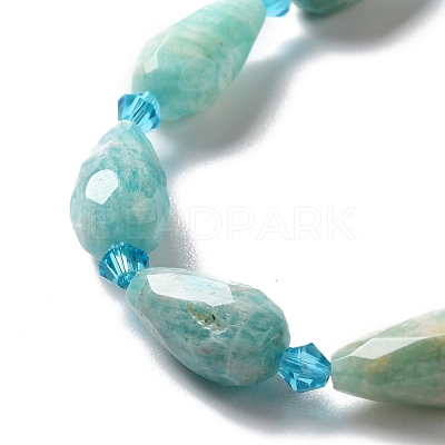 Natural Flower Amazonite Beads Strands G-B028-A03-1