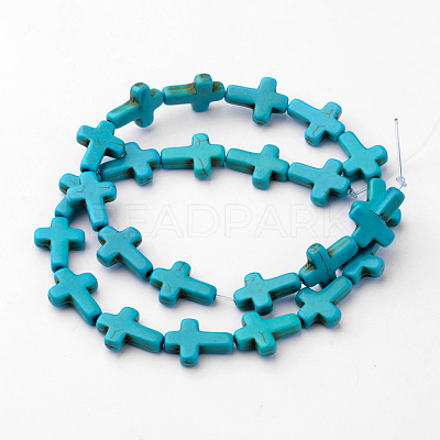 Synthetic Turquoise Beads Strands TURQ-G112-12x16mm-01-1