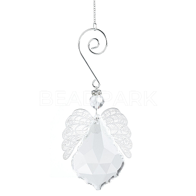 Teardrop Glass Hanging Suncatcher Pendant Decoration DJEW-PW0008-04C-1