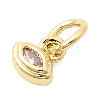 Brass Cubic Zirconia Charms KK-G554-02F-03-1
