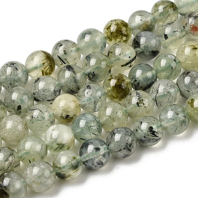 Natural Prehnite Beads Strands G-G457-8mm-03-1