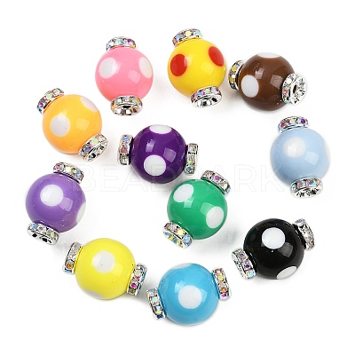 Resin Rhinestone Beads RESI-B030-01B-03-1