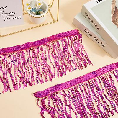 Polyester Sequin Paillette Fringe Tassel Trim OCOR-WH20071-002A-1
