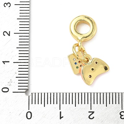 Brass Enamel European Dangle Charms KK-I355-22G-02-1