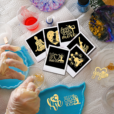 9Pcs Nickel Self-adhesive Picture Stickers DIY-WH0450-194-1