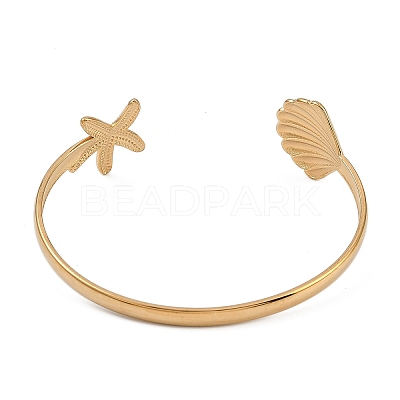 304 Stainless Steel Cuff Bangles for Women BJEW-A024-01G-1