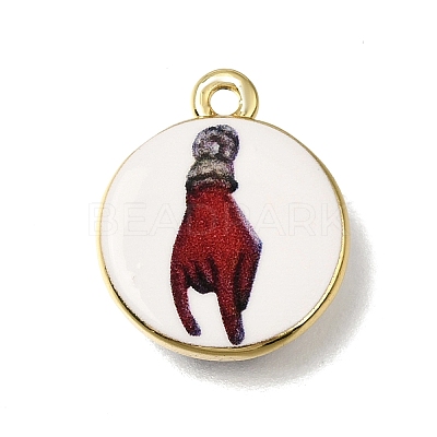 Printed Brass Pendants KK-CBAE379-01G-D-1