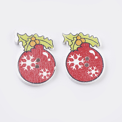 Printed Wooden Buttons BUTT-K007-01-1