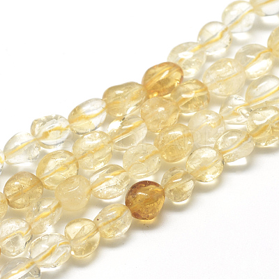 Heated Natural Citrine Beads Strands X-G-R445-8x10-16-1