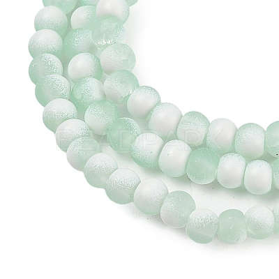 Frosted Crackle Glass Beads Strands GLAA-U001-4mm-M01-1