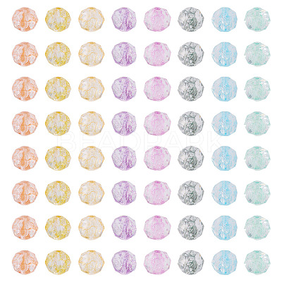 240Pcs 8 Colors Crackle Transparent Glass Beads GLAA-TA0004-19-1