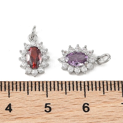 SHEGRACE Brass Micro Pave Cubic Zirconia Pendants XGRQ2O432-446P-1