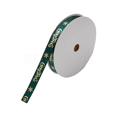Flat Christmas Theme Polyester Satin Ribbon OCOR-YWC0001-01B-03-1