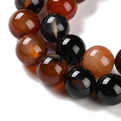 Natural Striped Agate/Banded Agate Beads Strands G-Z060-A01-C13-1