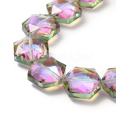 Transparent Electroplate Glass Beads Strands EGLA-E030-01E-01-1