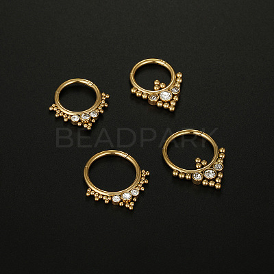 316L Surgical Stainless Steel Micro Pave Clear Cubic Zirconia Nose Rings WG1C8D8-02-1