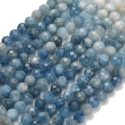 Gradient Color Natural Devil Blue Aquamarine Beads Strands G-NH0072-B01-5mm-1