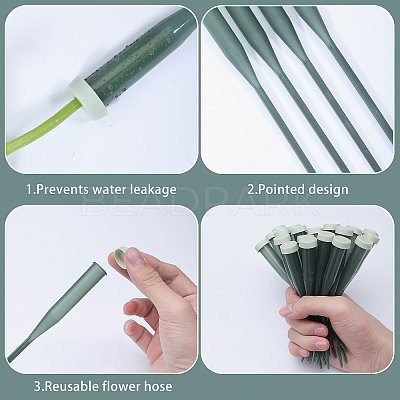 50Pcs 2 Styles Plastic Flower Water Tubes AJEW-GL0002-46-1