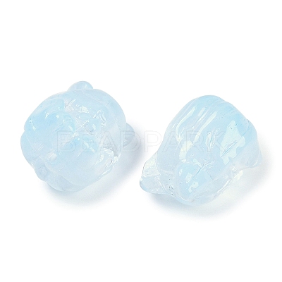 Transparent Spray Paint Glass Beads GLAA-H035-01E-1