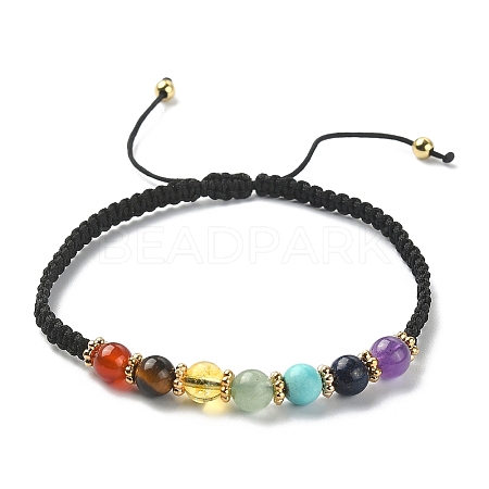 Natural & Synthetic Mixed Gemstone Braided Bead Bracelets BJEW-TA00325-1