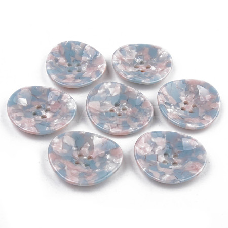4-Hole Cellulose Acetate(Resin) Buttons BUTT-S026-009C-03-1