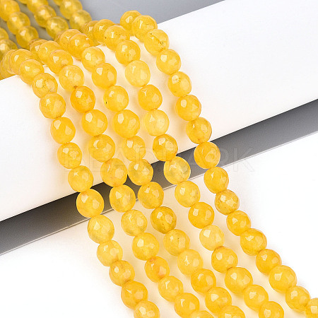 Dyed Natural White Jade Beads Strands G-T139-6mm-60-07-1