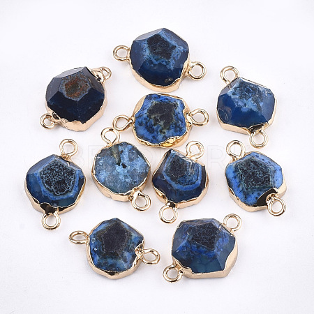 Electroplate Natural Agate Links connectors G-T112-05D-1