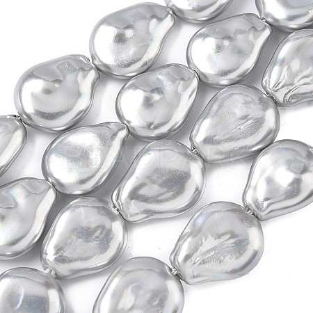 Electroplate Opaque Glass Imitation Pearl Strands EGLA-D302-02B-1