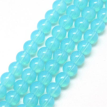 Baking Paint Glass Beads Strands DGLA-Q023-6mm-DB19-1