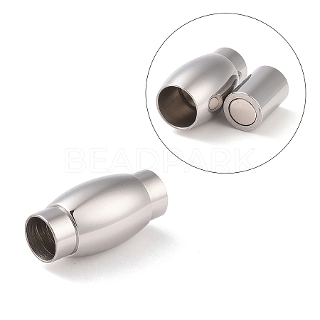 304 Stainless Steel Magnetic Clasps with Glue-in Ends STAS-K006-21C-1