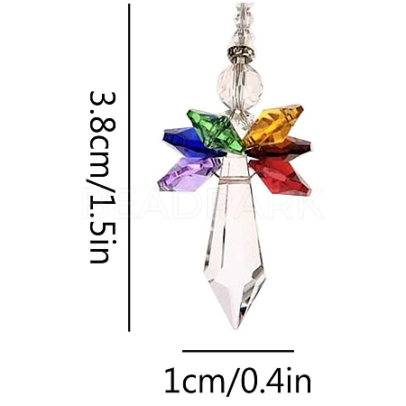 Glass Angel Pendant Decorations HJEW-PW0002-03D-1