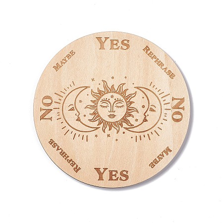 Wooden Carved Cup Mats AJEW-P103-01M-1