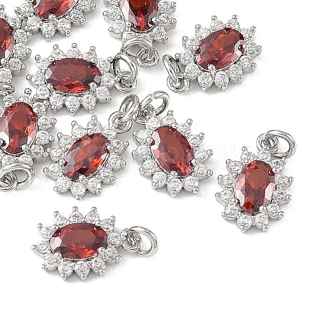 SHEGRACE Brass Micro Pave Cubic Zirconia Pendants XGRQ2O803-446F-P-1