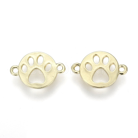 Hollow Alloy Kitten Open Back Bezel Links PALLOY-WH0080-14KCG-RS-1