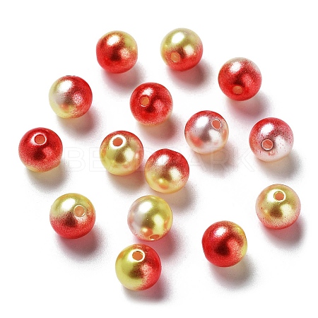 Rainbow ABS Plastic Imitation Pearl Beads OACR-Q174-12mm-15-1