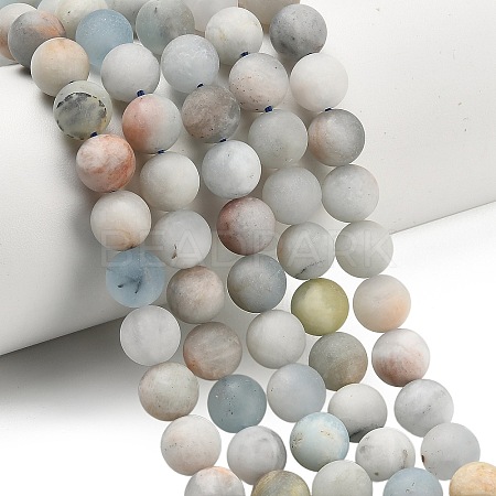 Natural Aquamarine Beads Strands G-P626-10mm-03-1