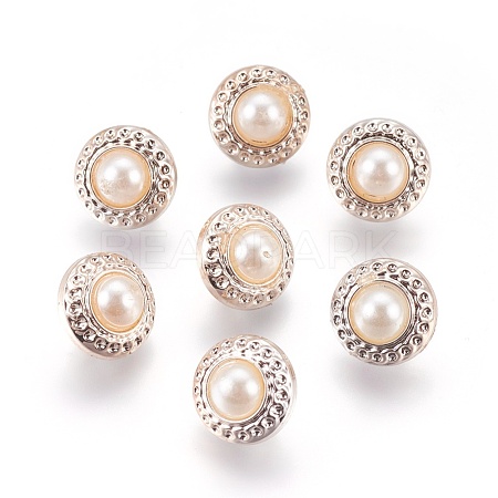 Plastic Shank Buttons BUTT-WH0012-04-1