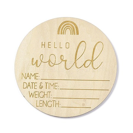 Wooden Hello World Baby Photo Props WOOD-D023-07-1