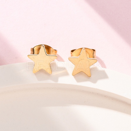 Ion Plating(IP) 304 Stainless Steel Ear Studs EJEW-P045-05G-1