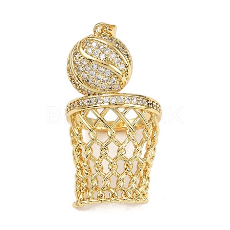 Brass Micro Pave Cubic Zirconia Pendants KK-S526-10G-E-1