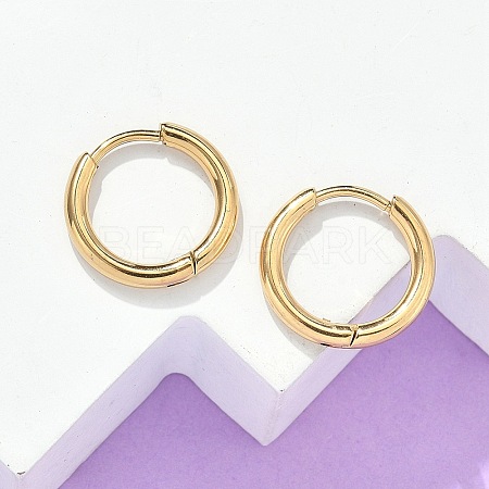 Ion Plating(IP) 304 Stainless Steel Huggie Hoop Earrings X-EJEW-F111A-14mm-G-1